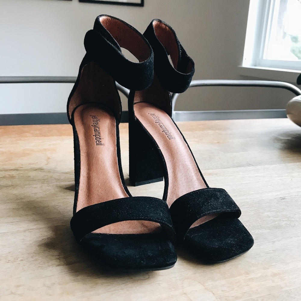 Jeffrey Campbell Holvey Black Suede Heels
